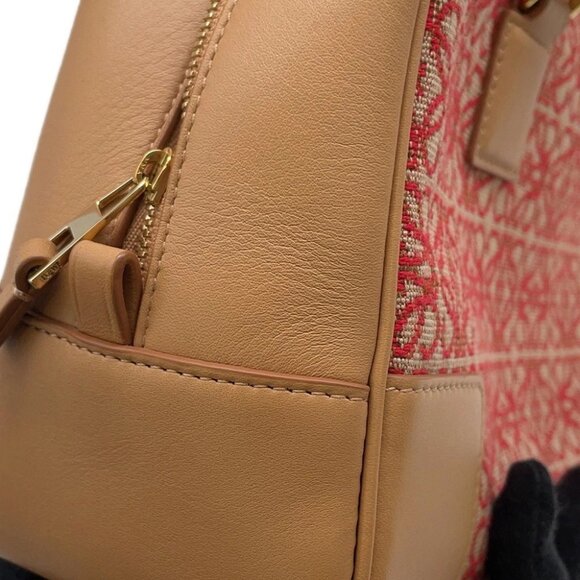 LOEWE Amazona 23 Anagram Size 23 Canvas/Leather Beige/Red - Picture 6 of 14
